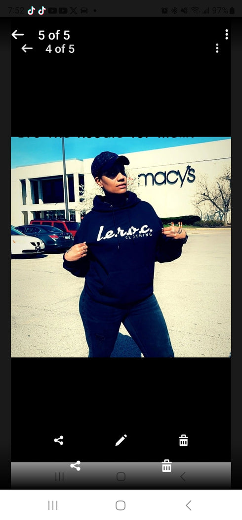 l.e.r.o.c. clothing hoodie black/white